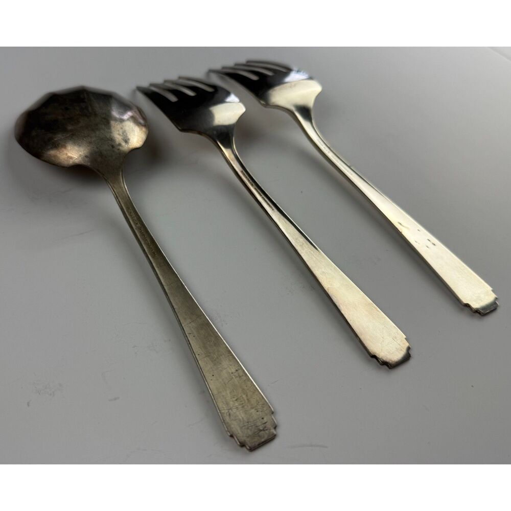 Vintage Oneida Community Tudor Plate Silverplate Serving Set 3pc